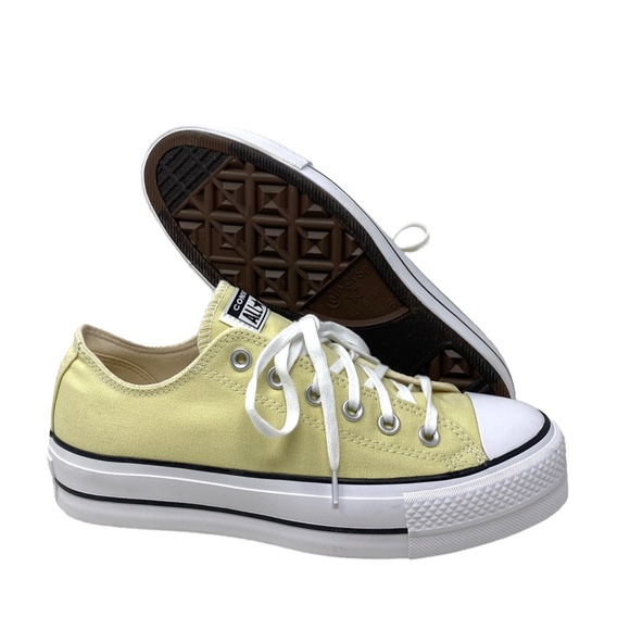 Converse Ctas Lift Ox Platform Sneakers Low Top Shoes Canvas Women Lemon A00560F - Picture 8 of 10